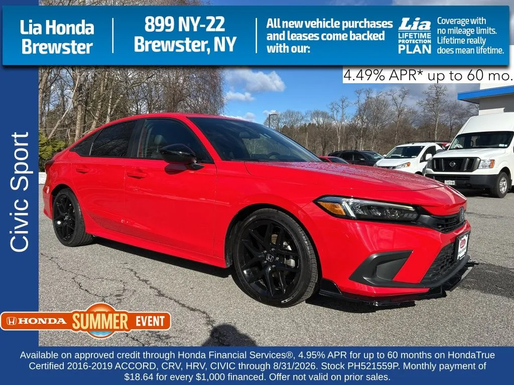 Red 2023 Honda Civic Sport for sale in Brewster, NY