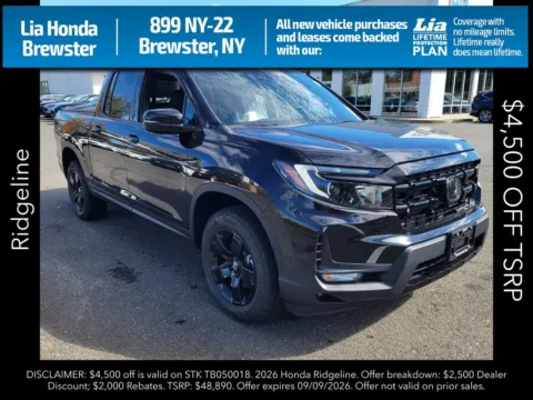 Black 2026 Honda Ridgeline Black Edition for sale in Brewster, NY