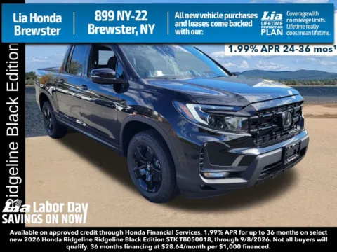 Black 2026 Honda Ridgeline Black Edition for sale in Brewster, NY