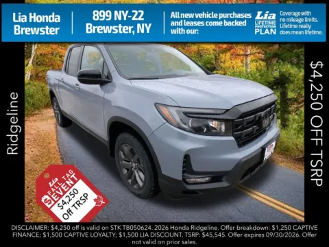 Gray 2026 Honda Ridgeline Sport for sale in Brewster, NY