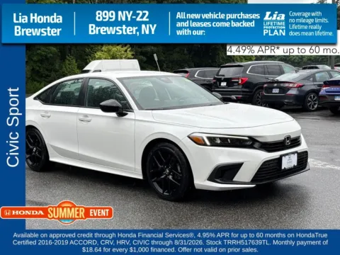 White 2024 Honda Civic Sport for sale in Brewster, NY