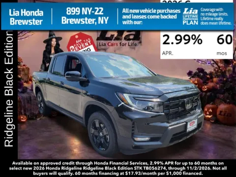 Black 2026 Honda Ridgeline Black Edition for sale in Brewster, NY