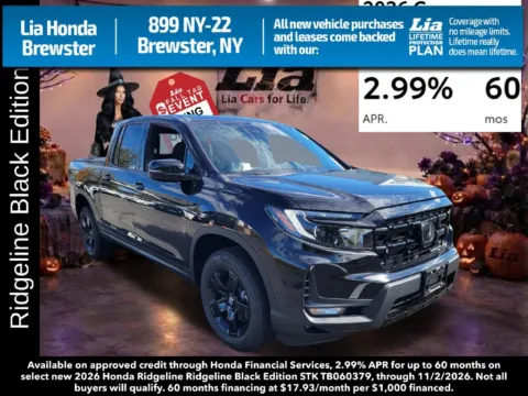 Black 2026 Honda Ridgeline Black Edition for sale in Brewster, NY