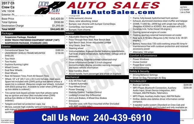 Gray 2017 Chevrolet Silverado 3500 HD Work Truck for sale in Frederick, MD