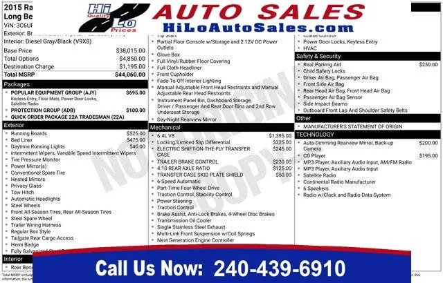 Black 2015 Ram 2500 Tradesman for sale in Frederick, MD