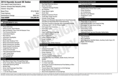 Red 2016 Hyundai Accent SE for sale in Frederick, MD