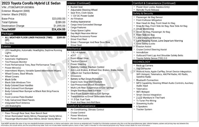 2023 Toyota Corolla Hybrid LE for sale in Frederick, MD