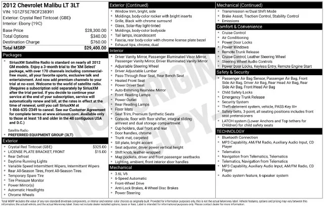 2012 Chevrolet Malibu LT for sale in Frederick, MD