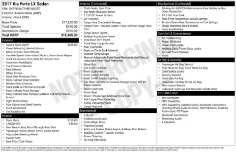 Black 2017 Kia Forte LX for sale in Frederick, MD