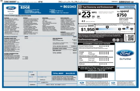 Blue 2016 Ford Edge Titanium for sale in Frederick, MD