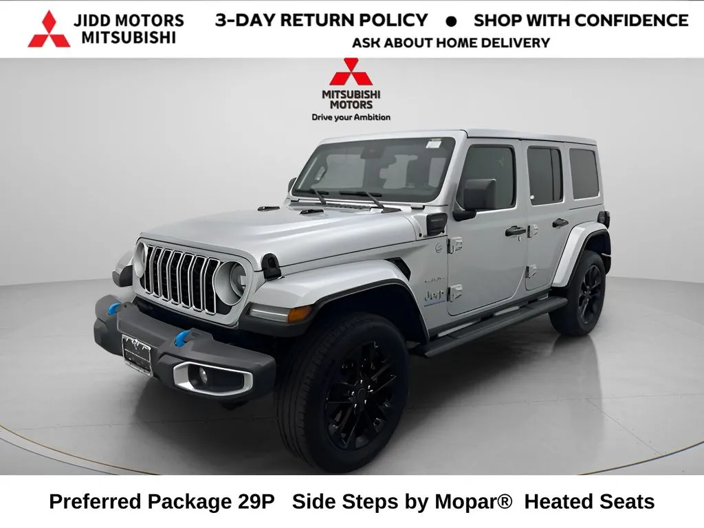 Silver 2024 Jeep Wrangler Sahara 4xe for sale in Des Plaines, IL