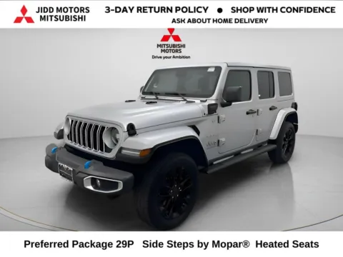 Silver 2024 Jeep Wrangler Sahara 4xe for sale in Des Plaines, IL