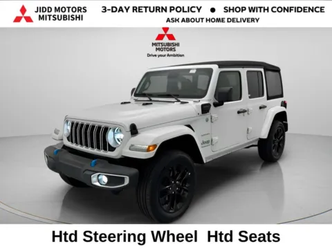 White 2024 Jeep Wrangler Sahara 4xe for sale in Des Plaines, IL