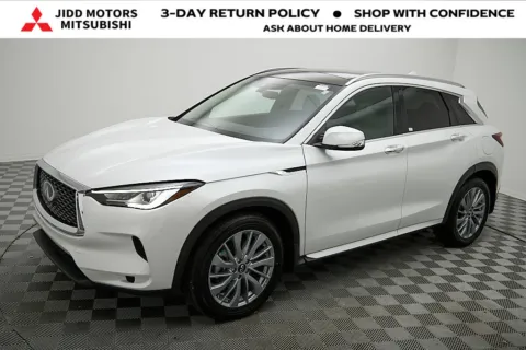 Photos of 2023 INFINITI QX50 LUXE for sale in Des Plaines, IL at Jidd Motors Mitsubishi
