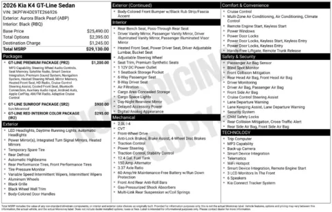 Photos of 2026 Kia K4 GT-Line for sale in Fort Walton Beach, FL at Step One Cadillac Fort Walton Beach
