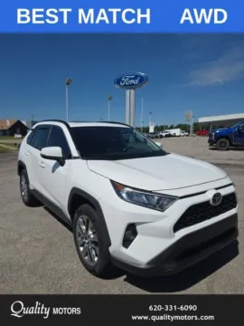 White 2020 Toyota RAV4 XLE Premium for sale in Independence, KS