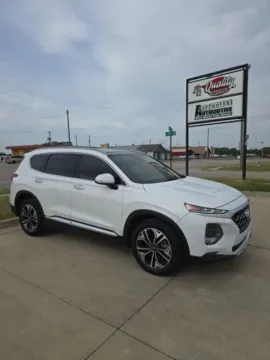 White 2019 Hyundai Santa Fe Ultimate for sale in Independence, KS
