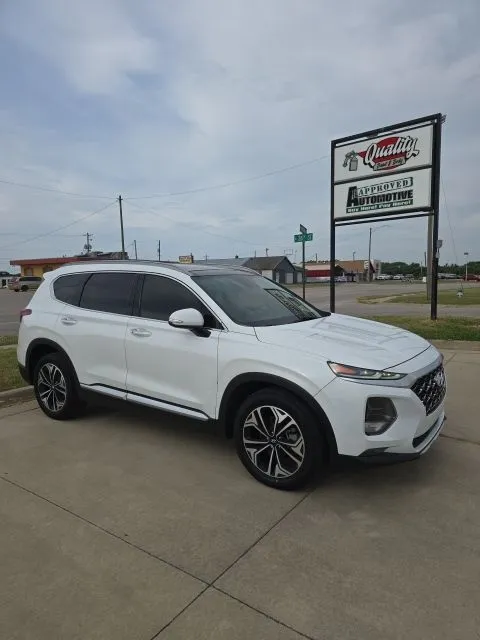 White 2019 Hyundai Santa Fe Ultimate for sale in Independence, KS