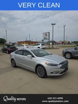 Silver 2017 Ford Fusion Titanium for sale in Independence, KS