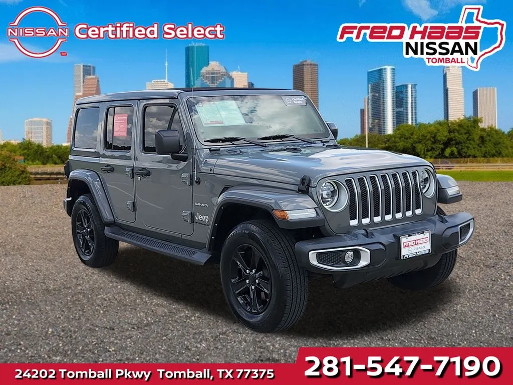 Gray 2023 Jeep Wrangler Sahara for sale in Tomball, TX