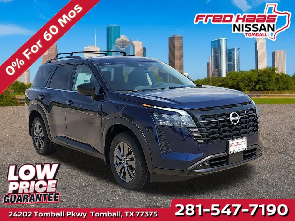 Blue 2026 Nissan Pathfinder SV for sale in Tomball, TX