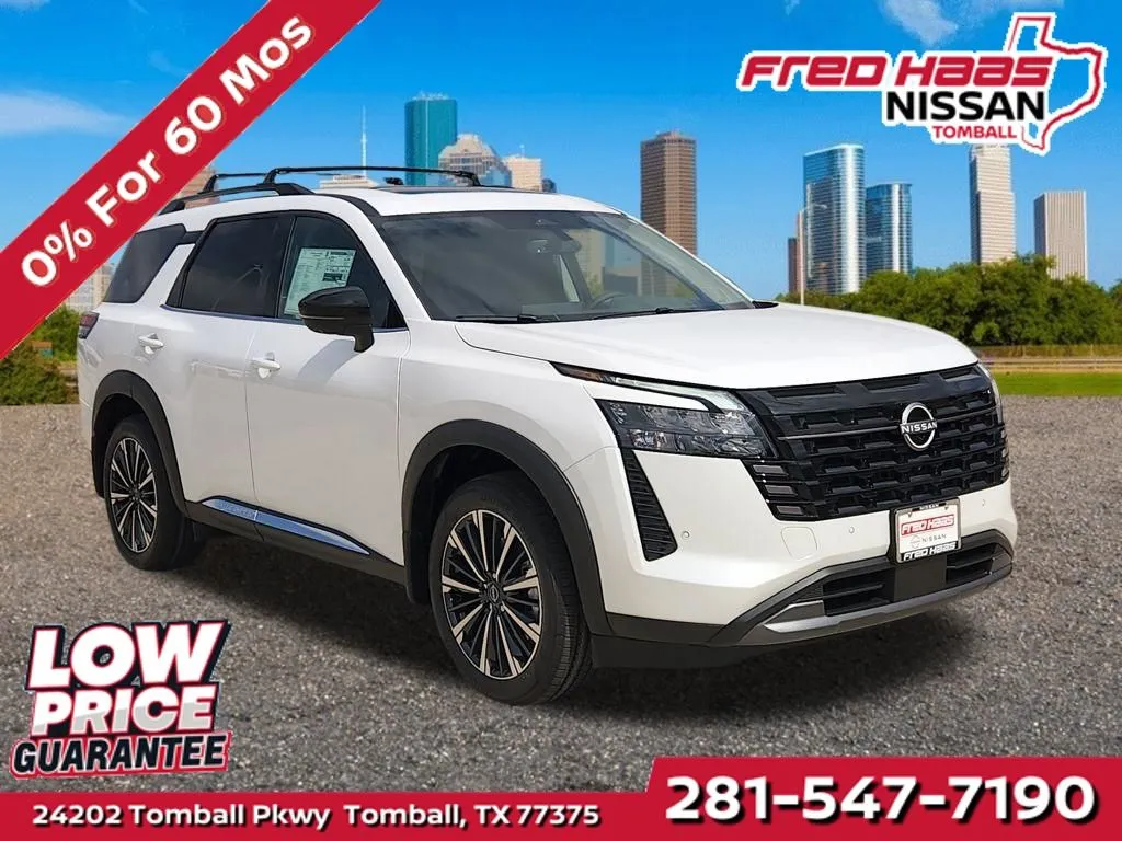 White 2026 Nissan Pathfinder Platinum for sale in Tomball, TX