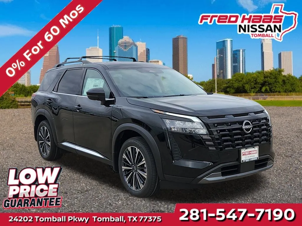 Black 2026 Nissan Pathfinder Platinum for sale in Tomball, TX