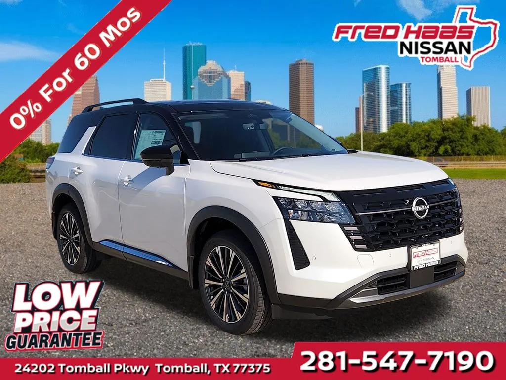 White 2026 Nissan Pathfinder Platinum for sale in Tomball, TX