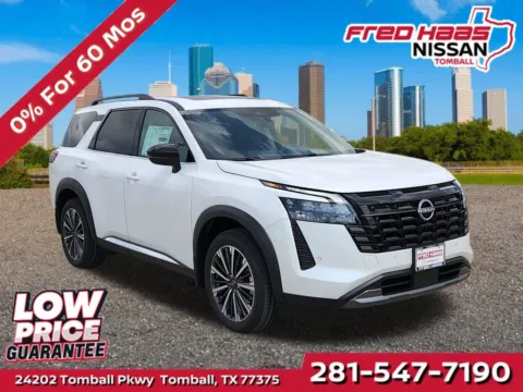 White 2026 Nissan Pathfinder Platinum for sale in Tomball, TX
