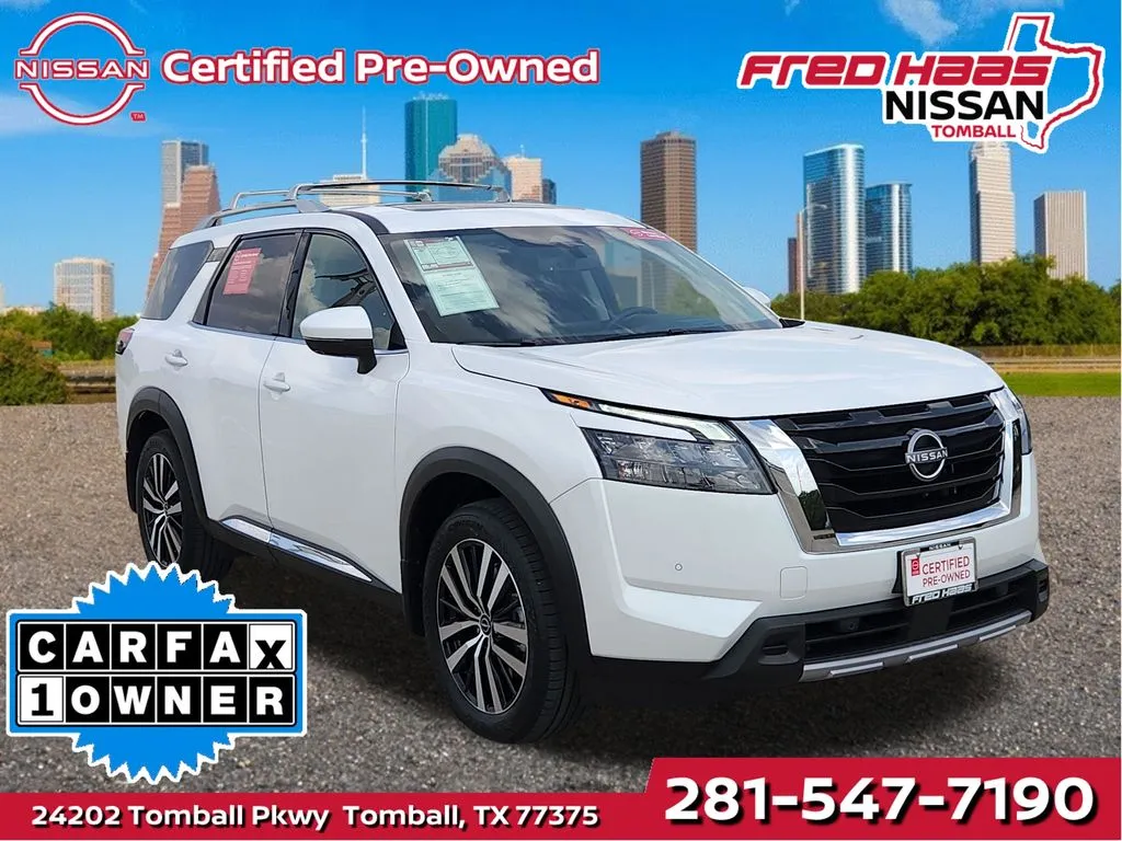 White 2025 Nissan Pathfinder Platinum for sale in Tomball, TX