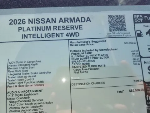 Photos of 2026 Nissan Armada Platinum Reserve 4WD for sale in Tomball, TX at Fred Haas Nissan