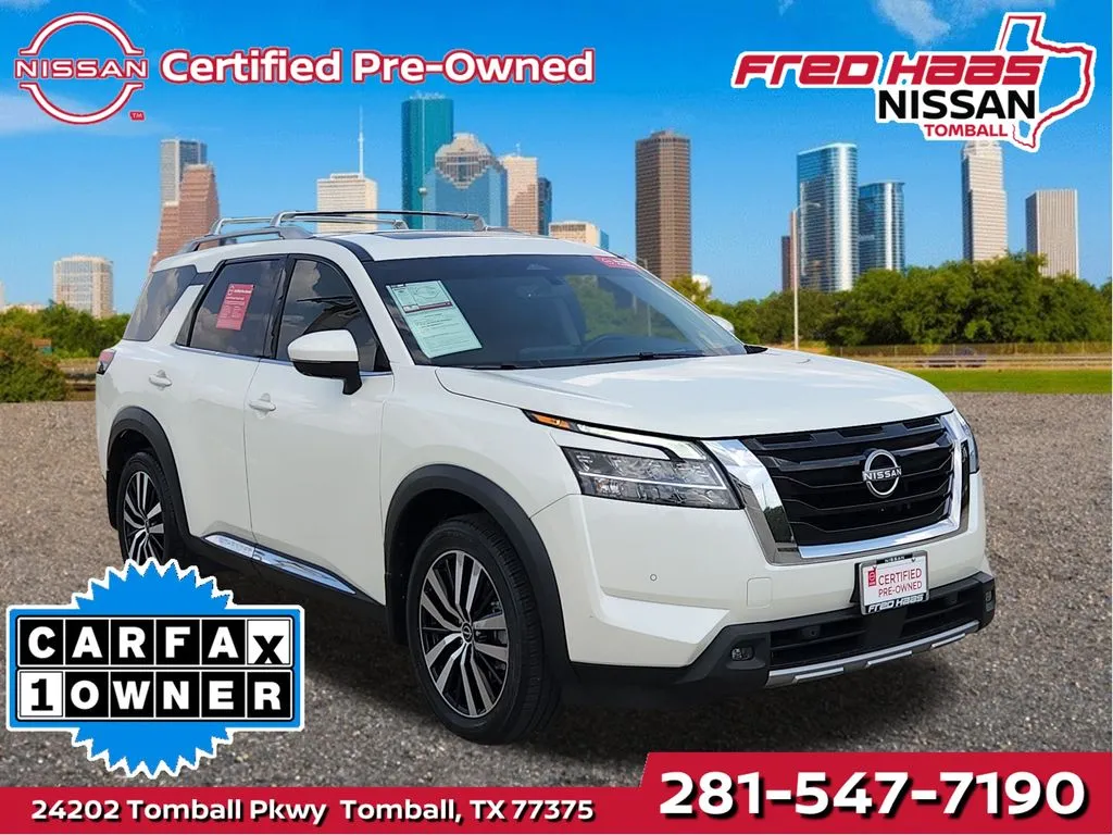 White 2024 Nissan Pathfinder Platinum for sale in Tomball, TX