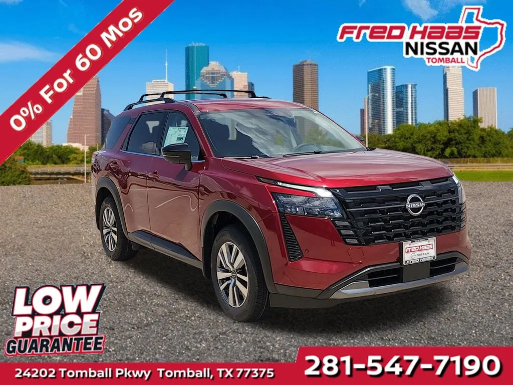 Red 2026 Nissan Pathfinder SL for sale in Tomball, TX