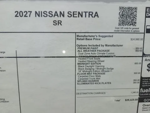 Another view of 2027 Nissan Sentra SR for sale in Tomball, TX at Fred Haas Nissan