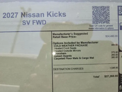 Photos of 2027 Nissan Kicks SV for sale in Tomball, TX at Fred Haas Nissan