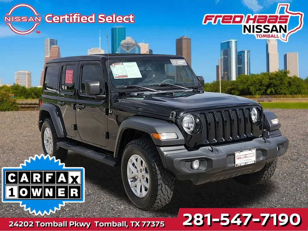 Black 2023 Jeep Wrangler Sport S for sale in Tomball, TX