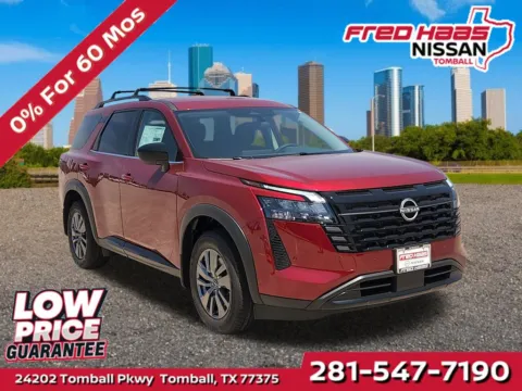 Red 2026 Nissan Pathfinder SV for sale in Tomball, TX