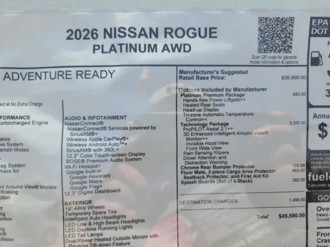 Photos of 2026 Nissan Rogue Platinum for sale in Tomball, TX at Fred Haas Nissan