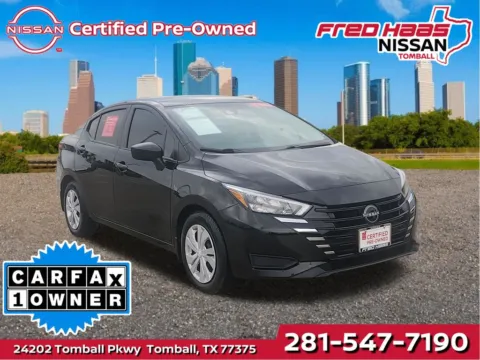 Black 2025 Nissan Versa 1.6 S for sale in Tomball, TX