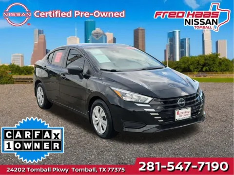 Black 2025 Nissan Versa 1.6 S for sale in Tomball, TX