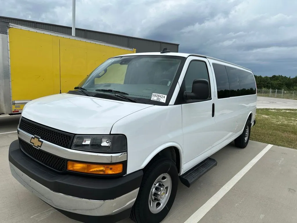 White 2025 Chevrolet Express 3500 LT 15 Passenger for sale in Tomball, TX