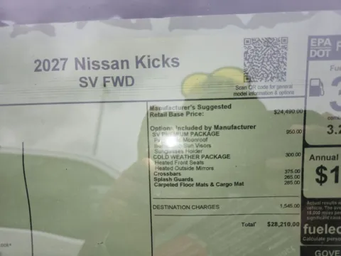 Photos of 2027 Nissan Kicks SV for sale in Tomball, TX at Fred Haas Nissan