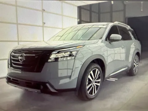 Gray 2025 Nissan Pathfinder Platinum Black Appearance Pkg for sale in Tomball, TX