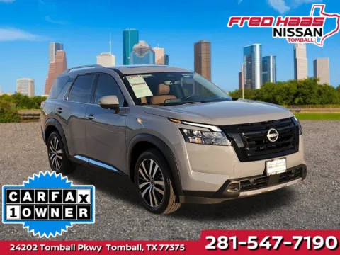 Gray 2025 Nissan Pathfinder Platinum Black Appearance Pkg for sale in Tomball, TX