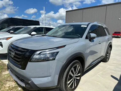 Gray 2025 Nissan Pathfinder Platinum Black Appearance Pkg for sale in Tomball, TX