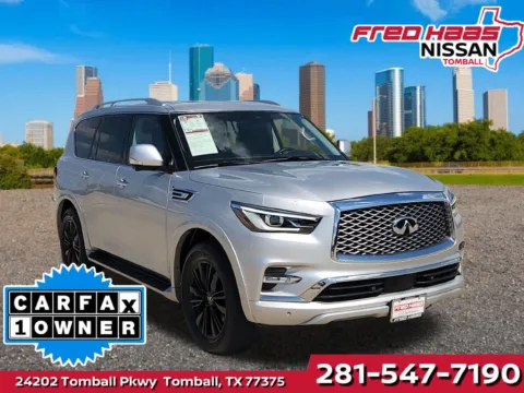 Silver 2023 INFINITI QX80 LUXE for sale in Tomball, TX