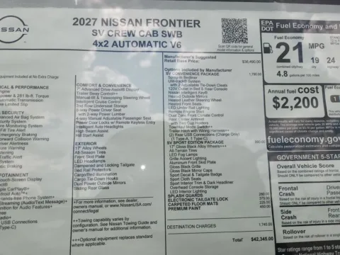 Another view of 2027 Nissan Frontier SV for sale in Tomball, TX at Fred Haas Nissan