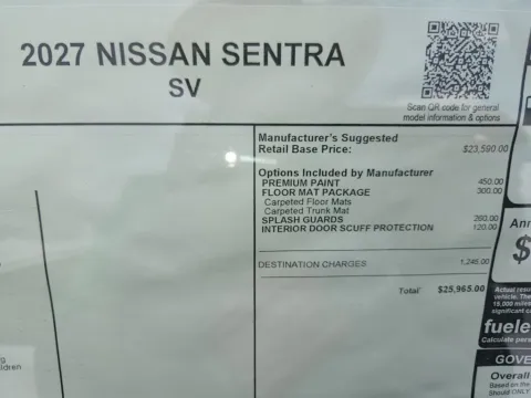 Photos of 2027 Nissan Sentra SV for sale in Tomball, TX at Fred Haas Nissan