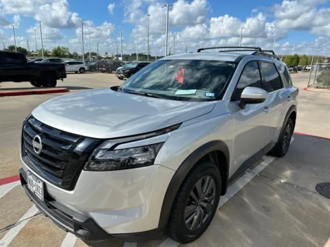 Silver 2024 Nissan Pathfinder SV for sale in Tomball, TX