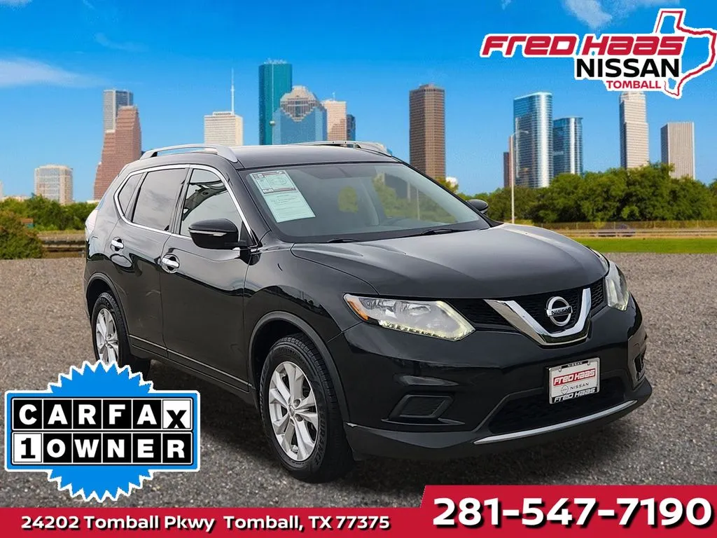 Black 2014 Nissan Rogue SV for sale in Tomball, TX